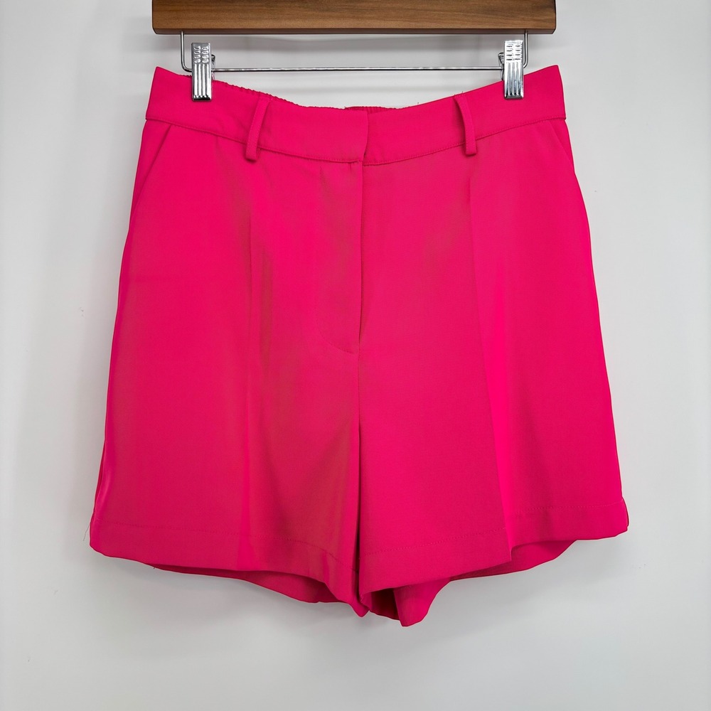 House of Harlow 1960 Womens Hot Pink High Waisted Tailored Shorts Size Medium